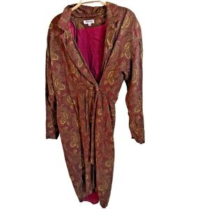 Depeche Mode Dress Approx Size 10 Drop Waist Red Paisley Gold Lagen 1990s Career